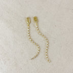 Mondsee 18k Gold Filled CZ Baguette Chain Drop Earrings | 18k Gold Filled Jewelry