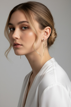 Mondsee 18k Gold Filled CZ Box Chain Drop Earrings | 18k Gold Filled Jewelry