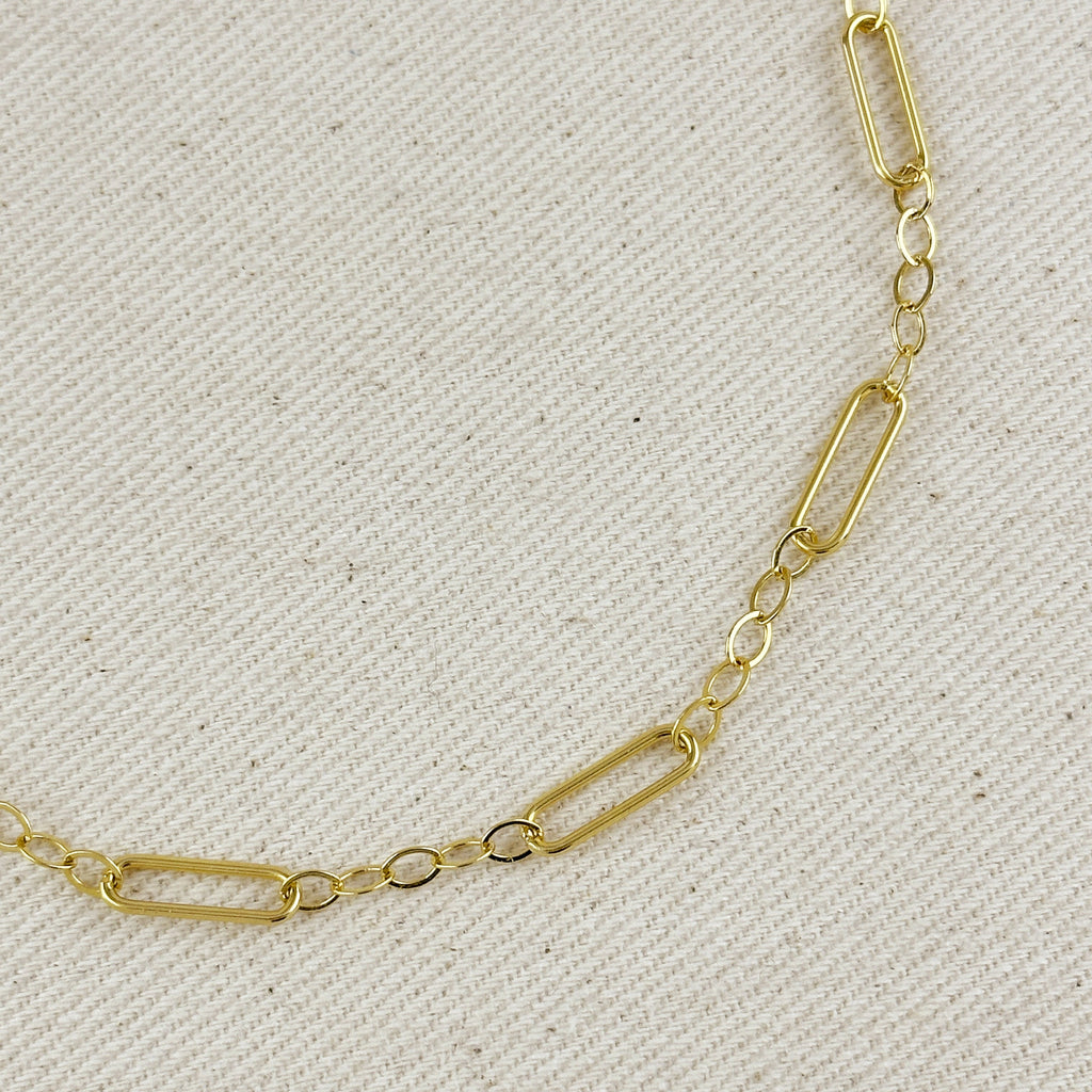 Mondsee 18k Gold Filled Paperclip & Links Chain Necklace | 18k Gold Filled Jewelry