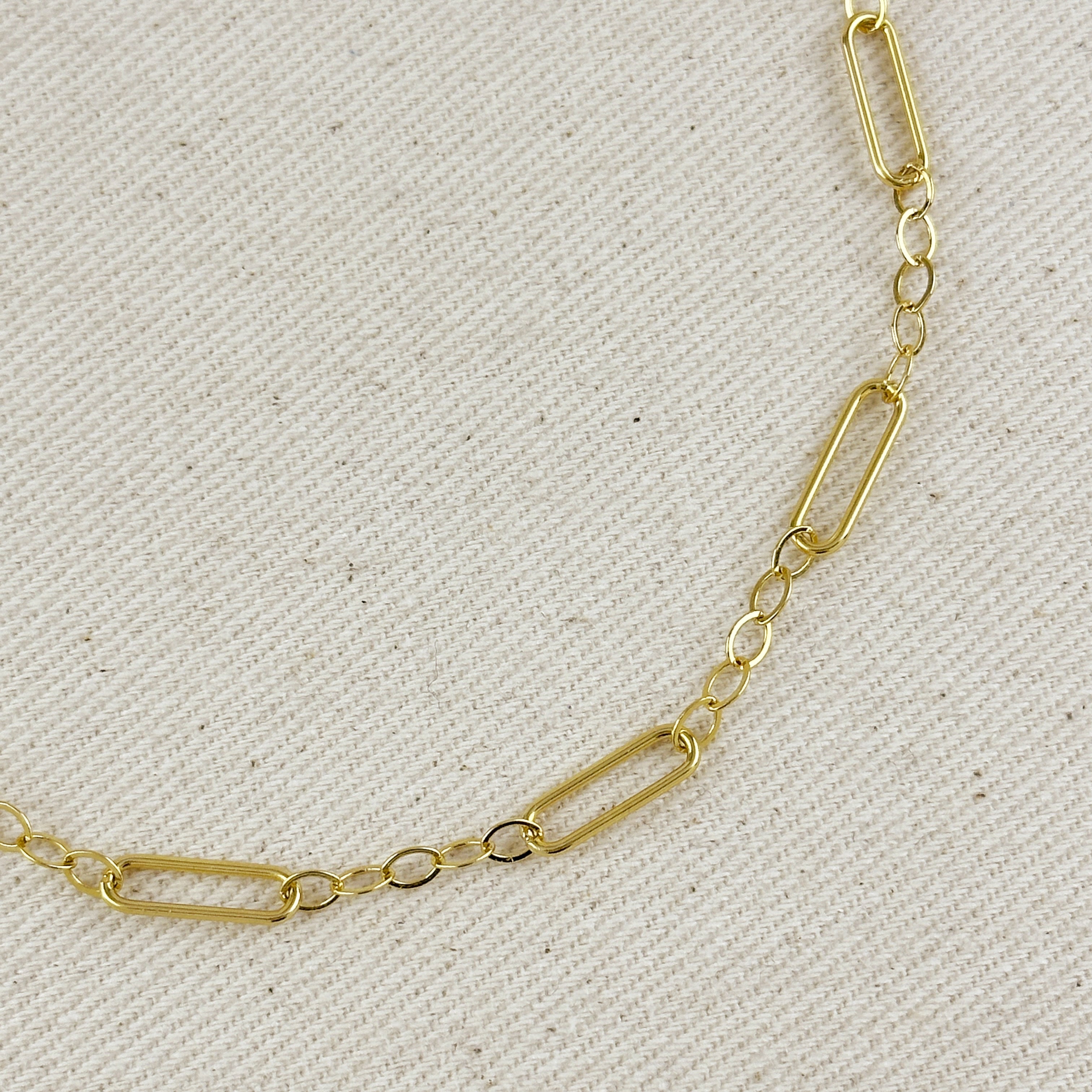 Mondsee 18k Gold Filled Paperclip & Links Chain Necklace | 18k Gold Filled Jewelry