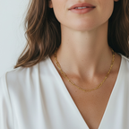 Mondsee 18k Gold Filled Paperclip & Links Chain Necklace | 18k Gold Filled Jewelry