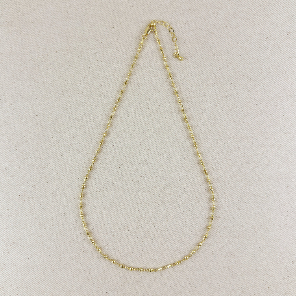 18k Gold Filled 2.5mm Beaded Necklace