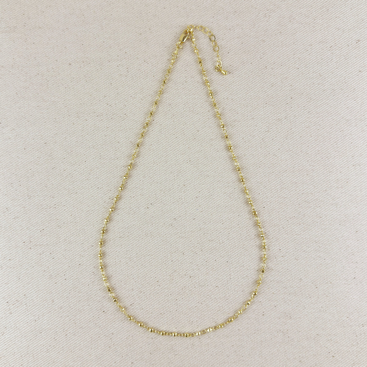 18k Gold Filled 2.5mm Beaded Necklace