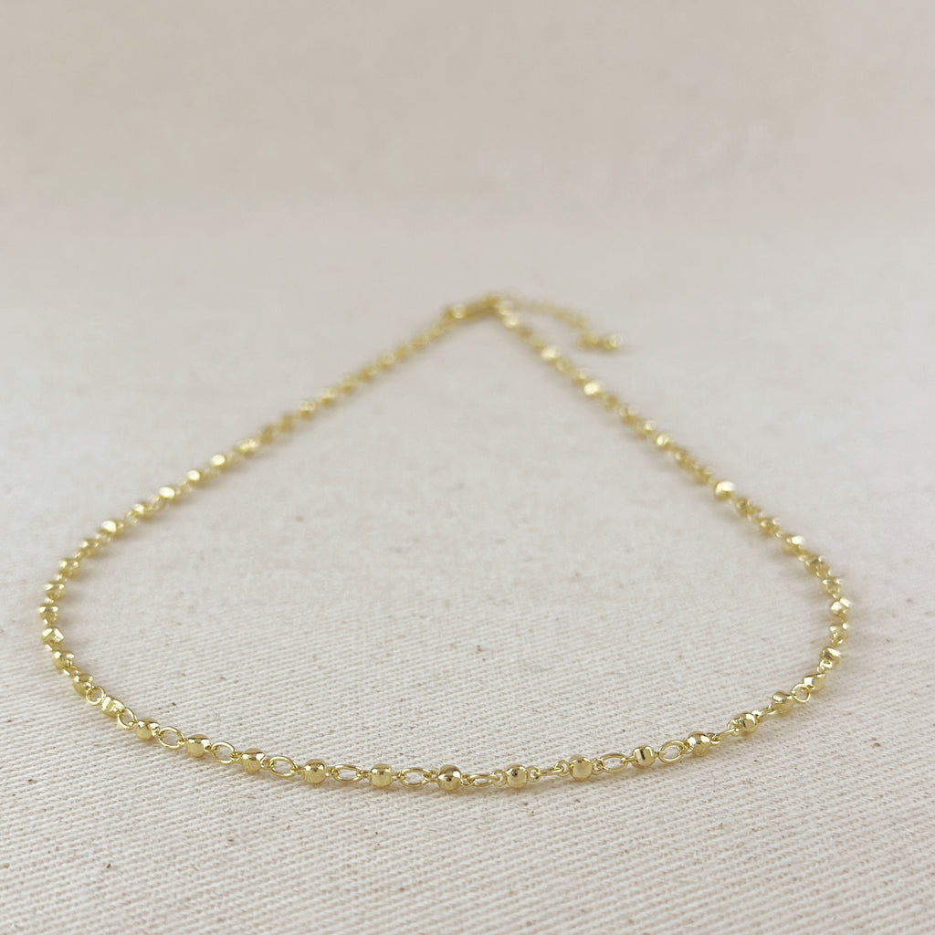 18k Gold Filled 2.5mm Beaded Necklace