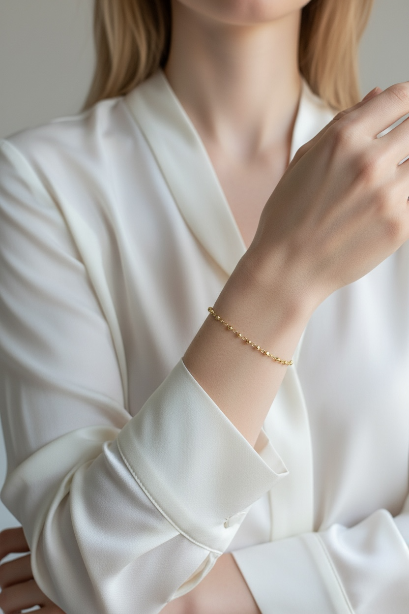 18K Gold Filled 2.5mm Beaded Bracelet