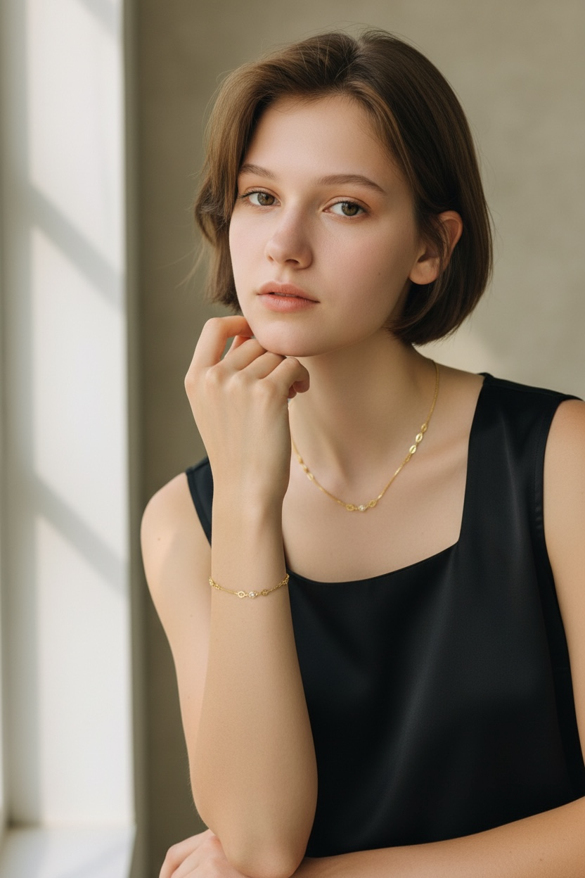 18K Gold Filled Saturn Bracelet