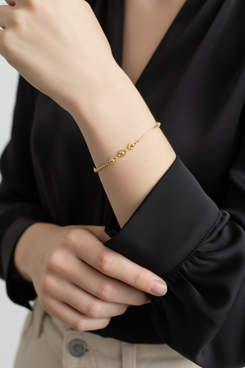 18K Gold Filled Saturn Bracelet