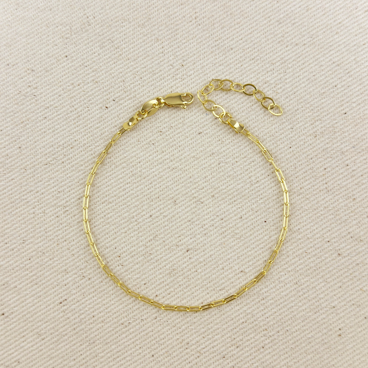 18K Gold Filled Mini Paperclip Chain Bracelet