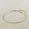 18K Gold Filled Mini Paperclip Chain Bracelet