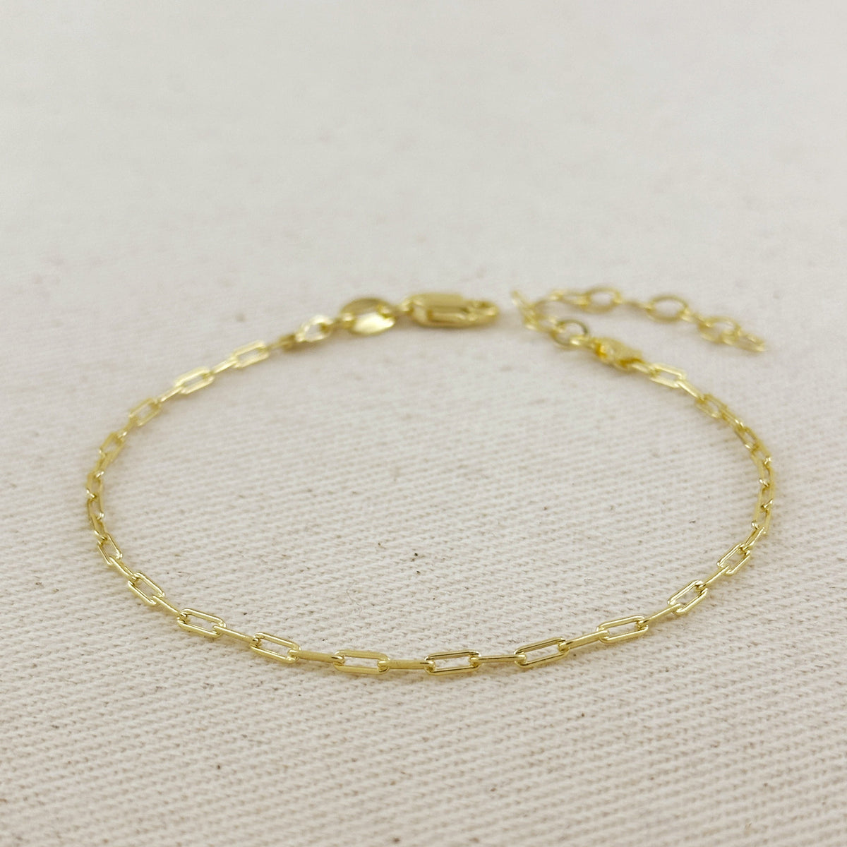18K Gold Filled Mini Paperclip Chain Bracelet