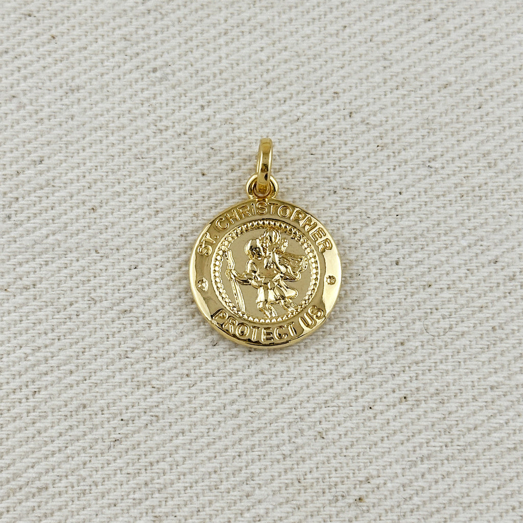18k Gold Filled Saint Christopher Medal Pendant