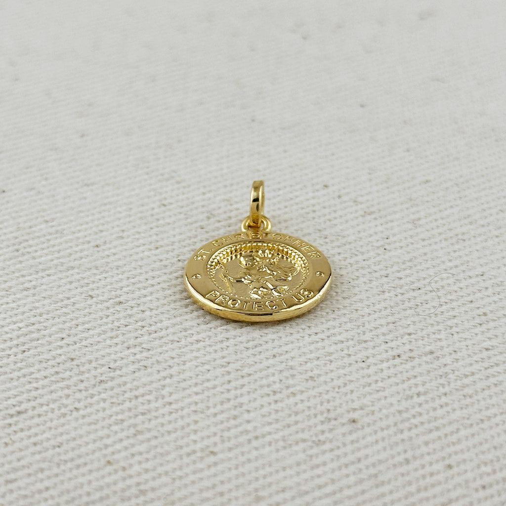 18k Gold Filled Saint Christopher Medal Pendant