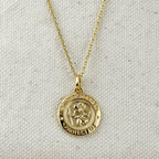 18k Gold Filled Saint Christopher Medal Pendant