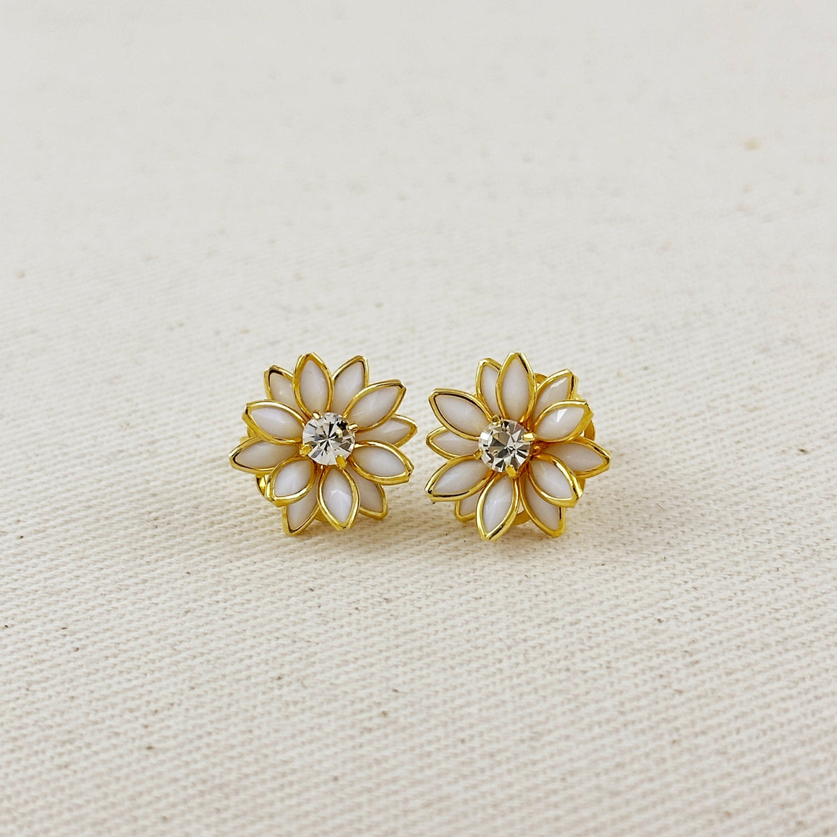 Colorful Flower Earrings – White