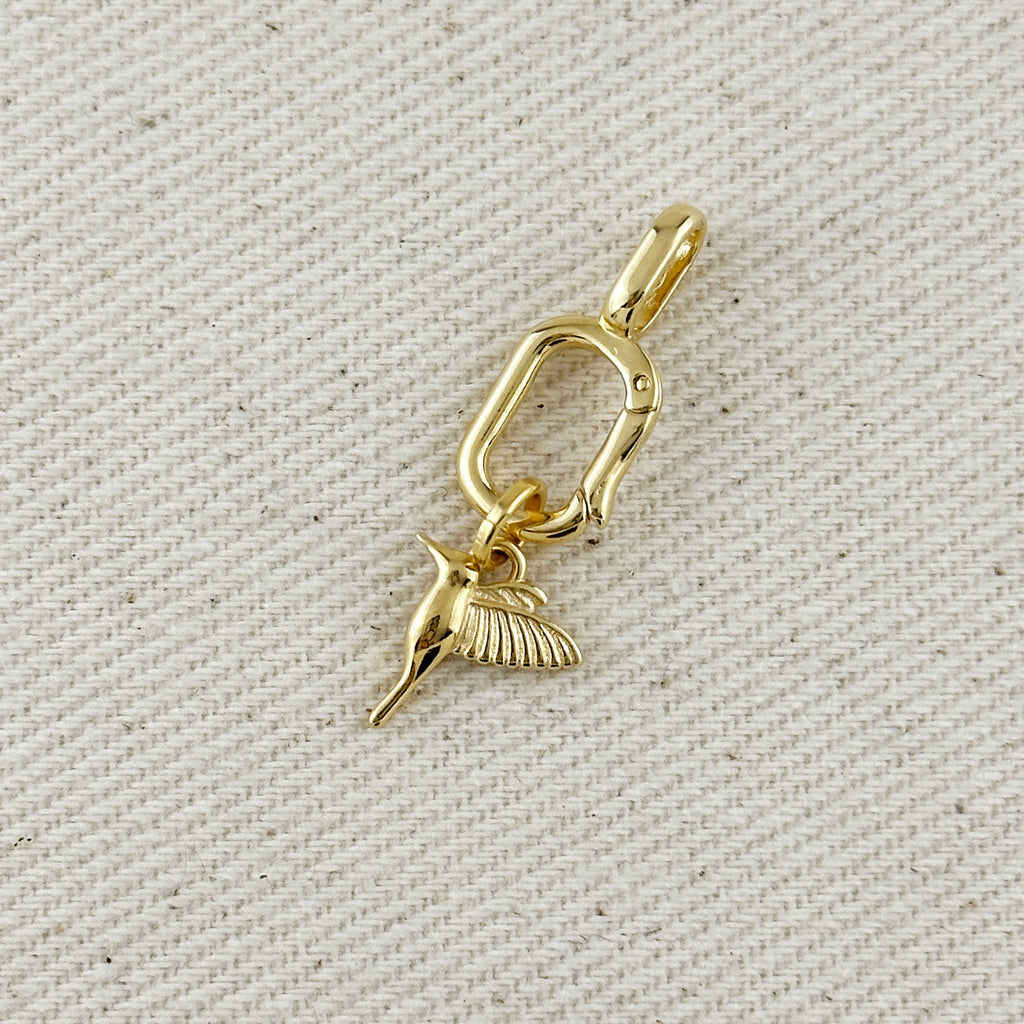 18k Gold Filled Hummingbird Charm