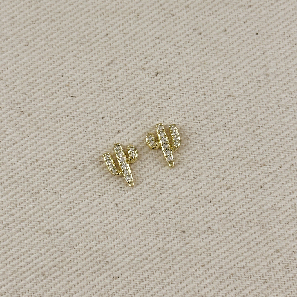 Mondsee 18k Gold Filled Cactus Stud Earrings | 18k Gold Filled Jewelry