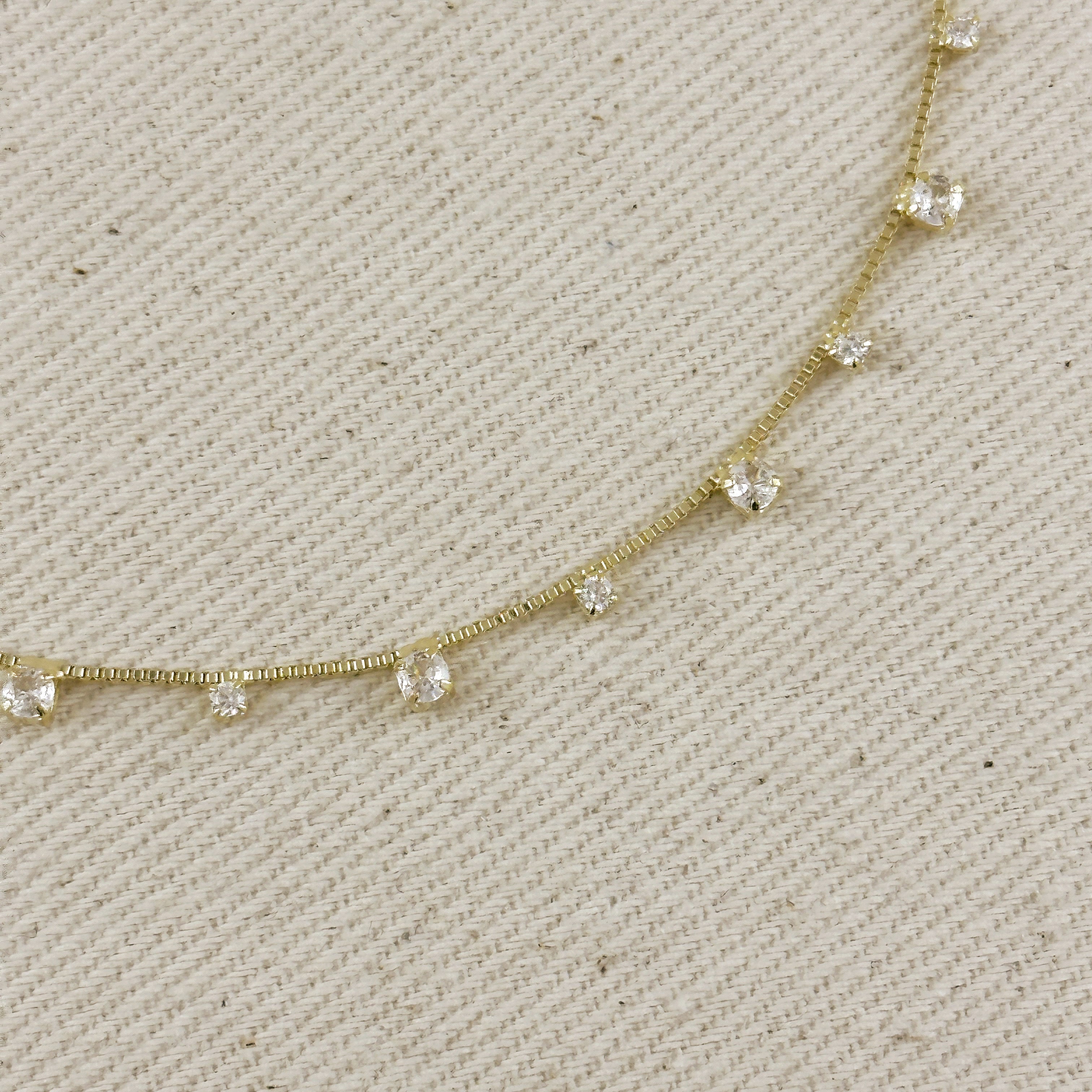 Mondsee 18k Gold Filled Micro Cubic Zirconia Anklet | 18k Gold Filled Jewelry