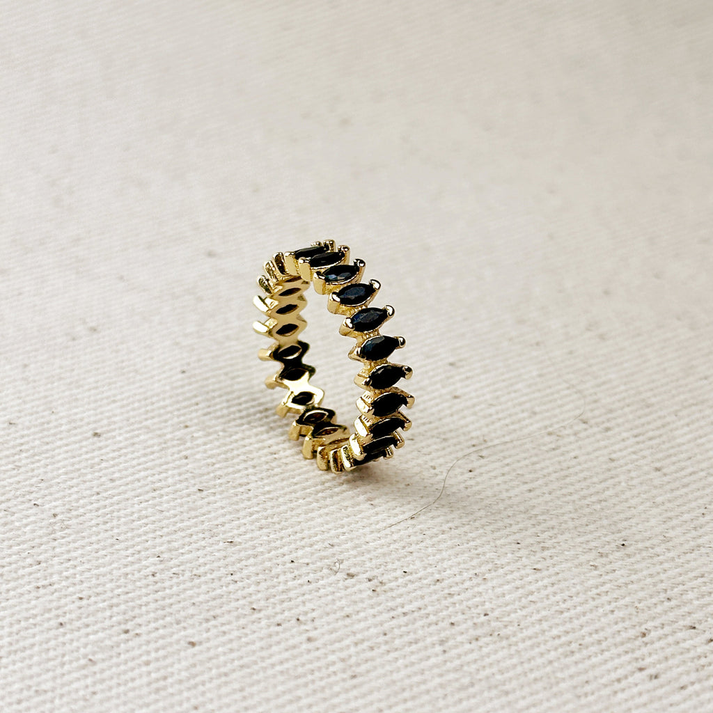 Mondsee 18k Gold Filled Marquise Eternity Band Ring | 18k Gold Filled Jewelry