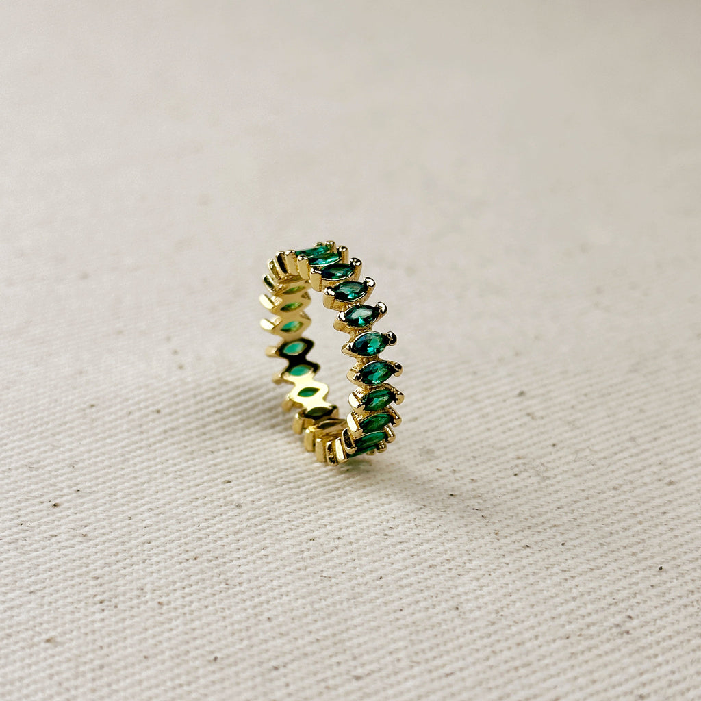 Mondsee 18k Gold Filled Marquise Eternity Band Ring | 18k Gold Filled Jewelry