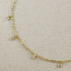 Mondsee 18k Gold Filled Paperclip With CZ Stones Belly Chain | 18k Gold Filled Jewelry