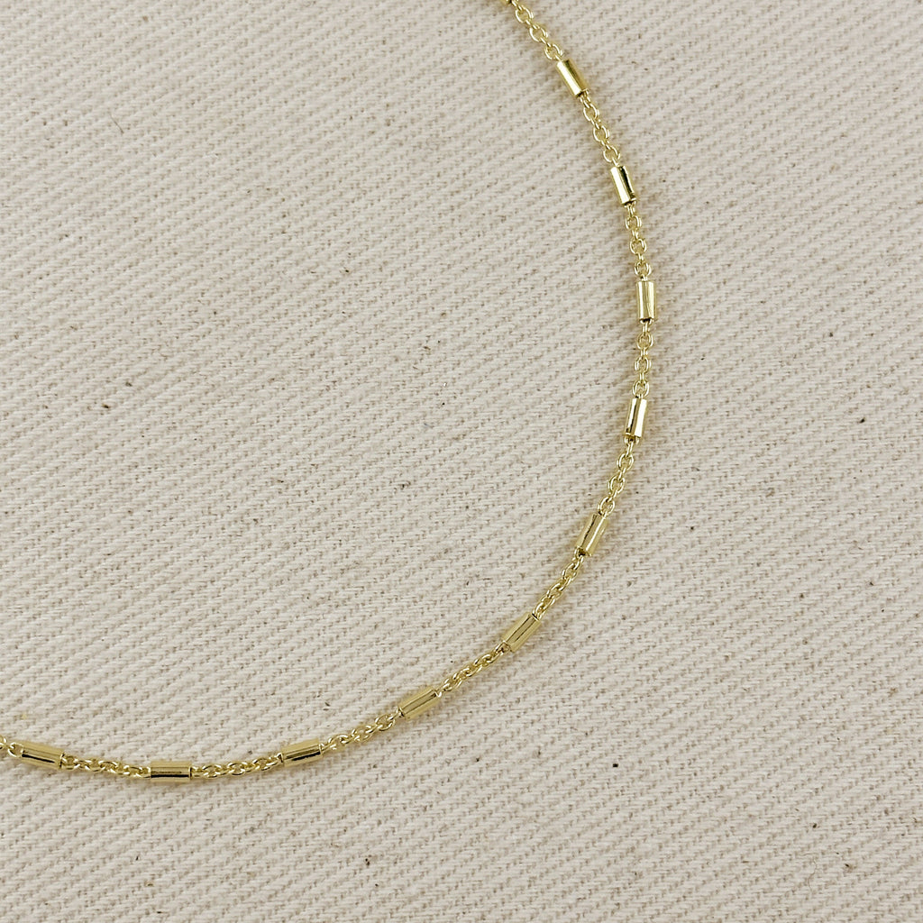 Mondsee 18k Gold Filled Mini Tube Chain Anklet | 18k Gold Filled Jewelry