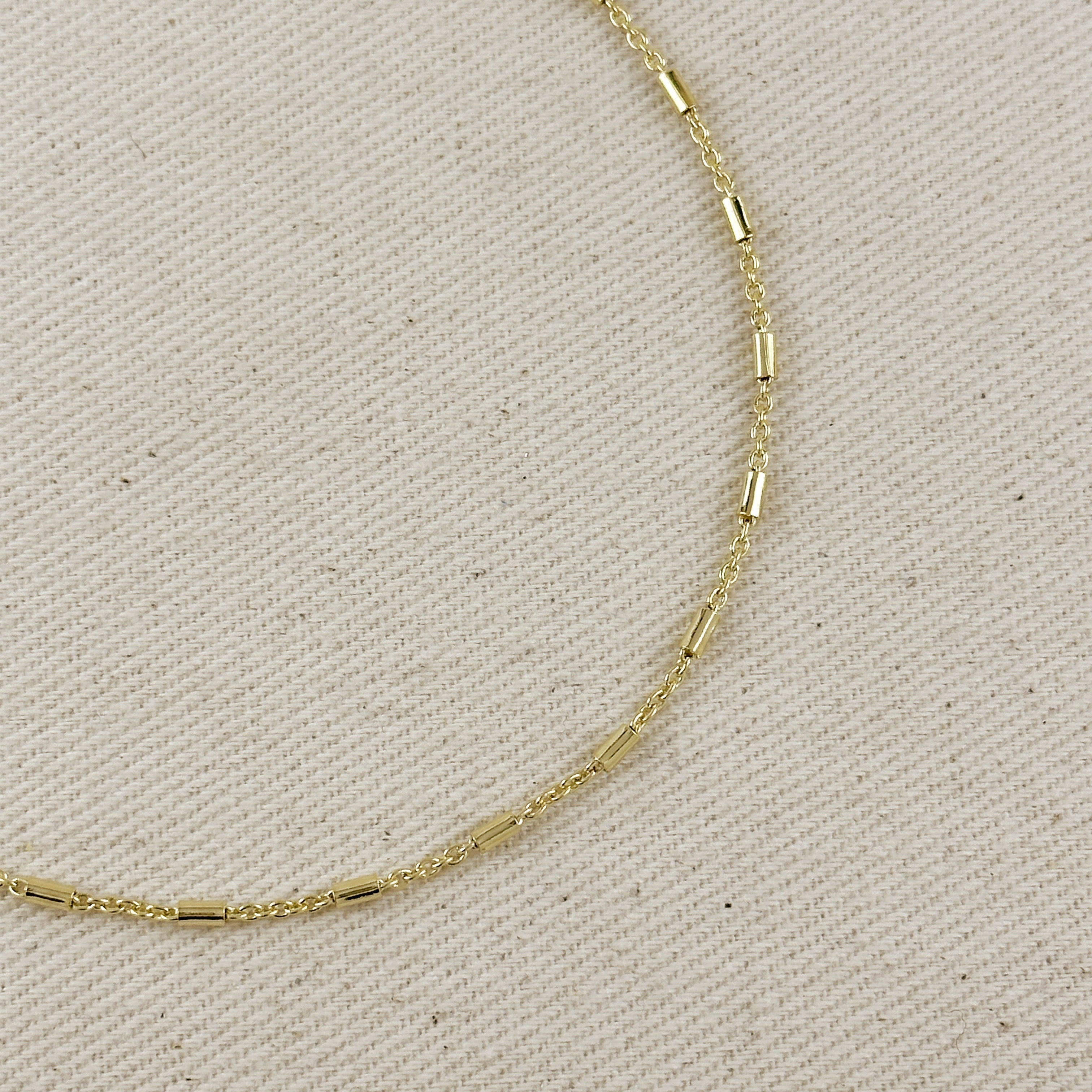 Mondsee 18k Gold Filled Mini Tube Chain Anklet | 18k Gold Filled Jewelry