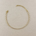 Anklet 18k Gold Filled In Crystal Baguette