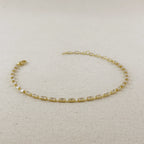 Anklet 18k Gold Filled In Crystal Baguette