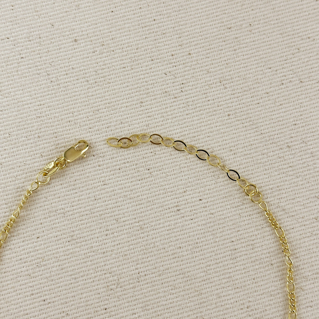 Mondsee 18k Gold Filled 2mm Rounded 3x1 Figaro Anklet | 18k Gold Filled Jewelry