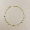 Mondsee 18k Gold Filled Colorful Micro Cubic Zirconia Anklet | 18k Gold Filled Jewelry