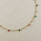 Mondsee 18k Gold Filled Colorful Micro Cubic Zirconia Anklet | 18k Gold Filled Jewelry