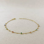Mondsee 18k Gold Filled Colorful Micro Cubic Zirconia Anklet | 18k Gold Filled Jewelry