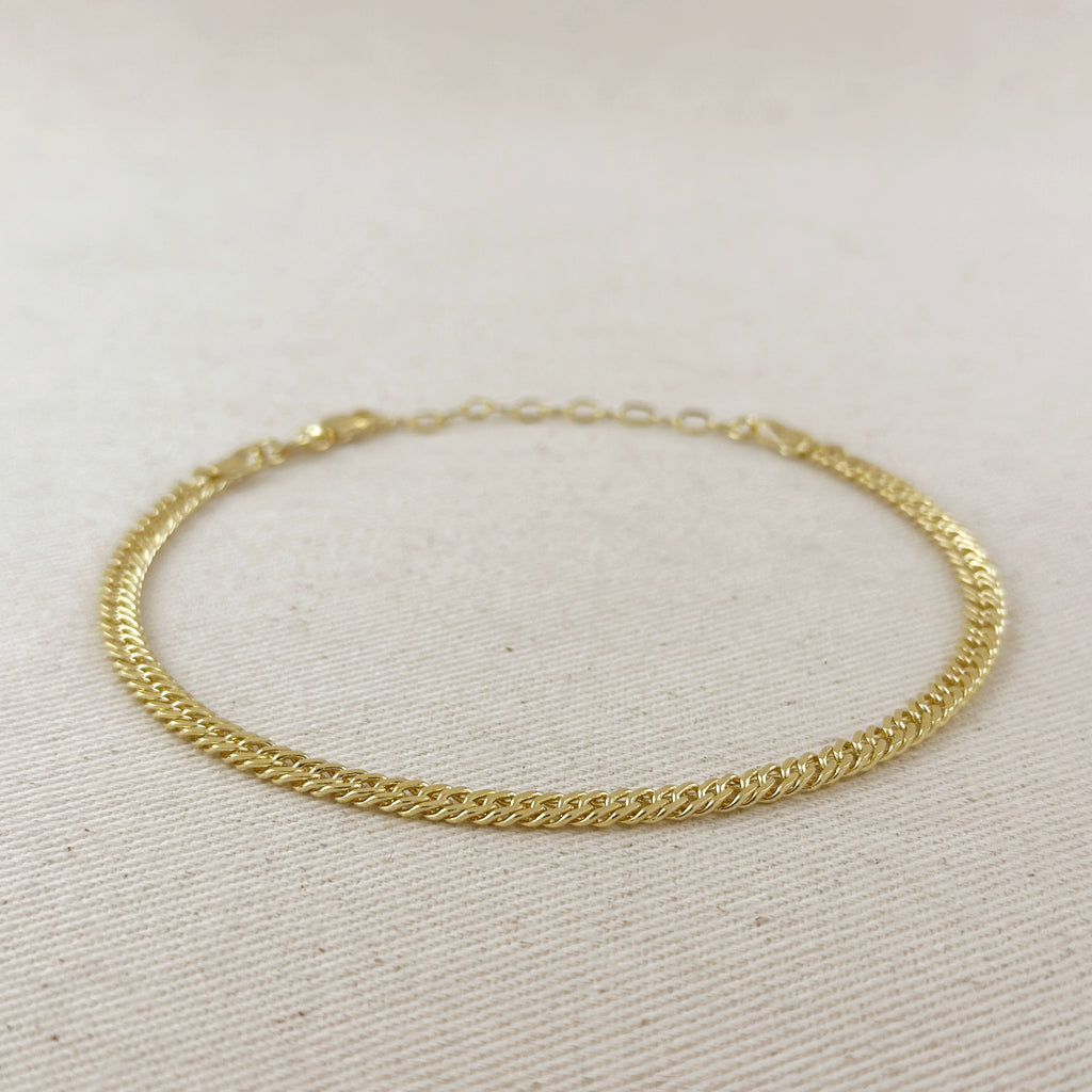 Mondsee 18k Gold Filled Double Cuban Link Chain Anklet | 18k Gold Filled Jewelry