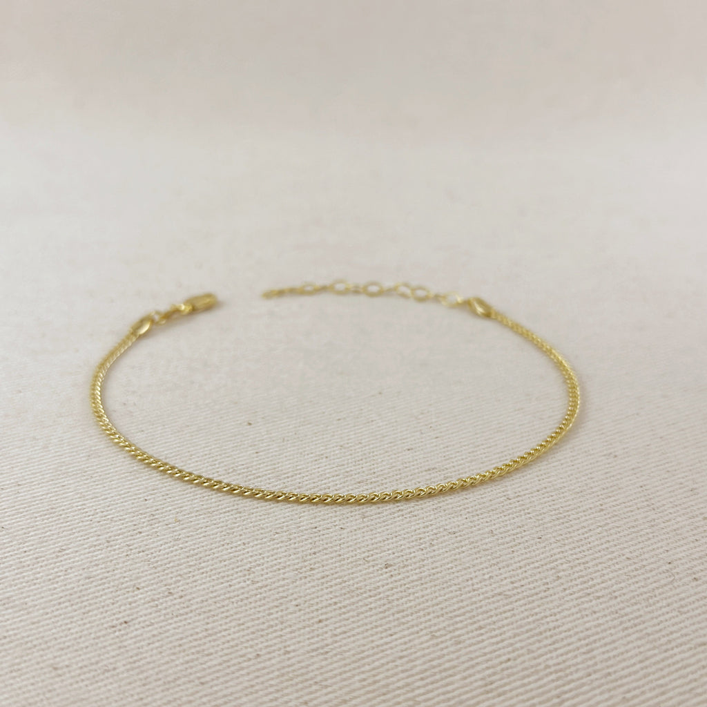 Mondsee 18k Gold Filled 2.0mm thickness Cuban Anklet | 18k Gold Filled Jewelry