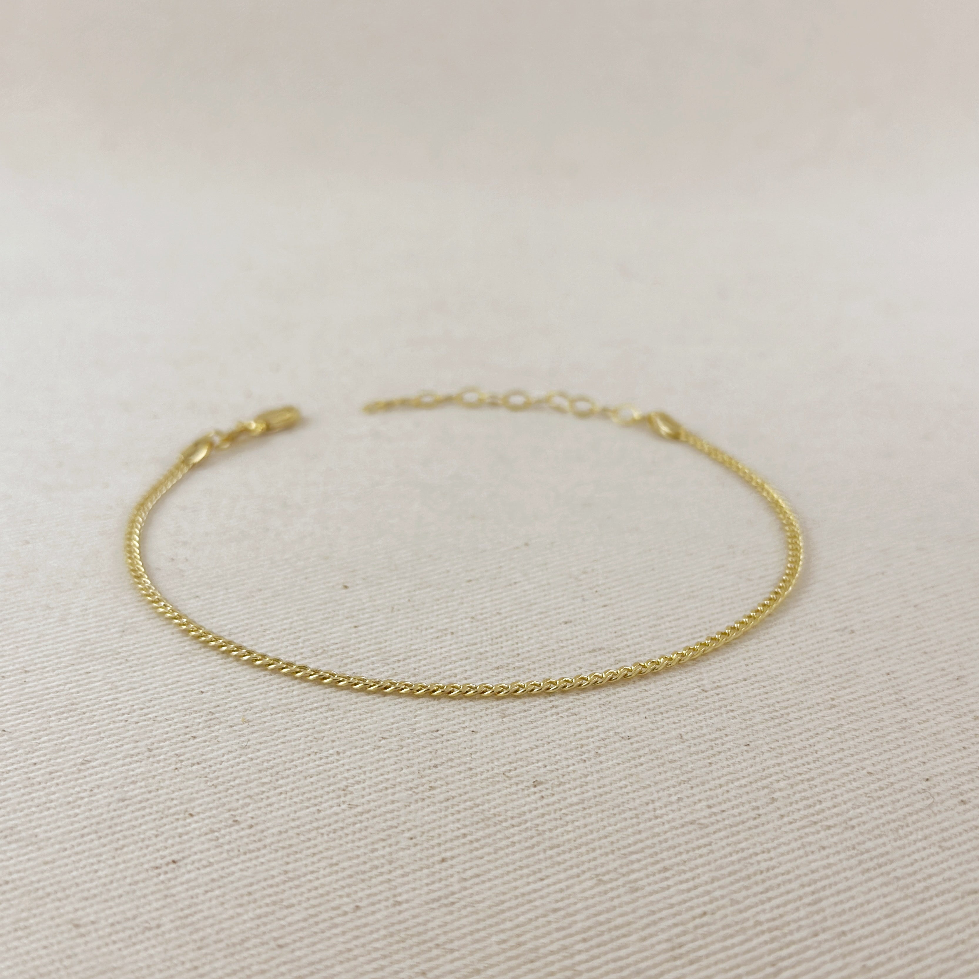 Mondsee 18k Gold Filled 2.0mm thickness Cuban Anklet | 18k Gold Filled Jewelry