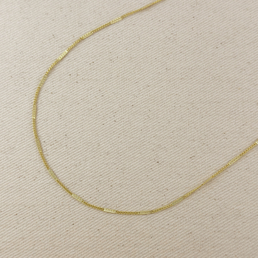 18k Gold Filled Pressed Detail Belly Chain