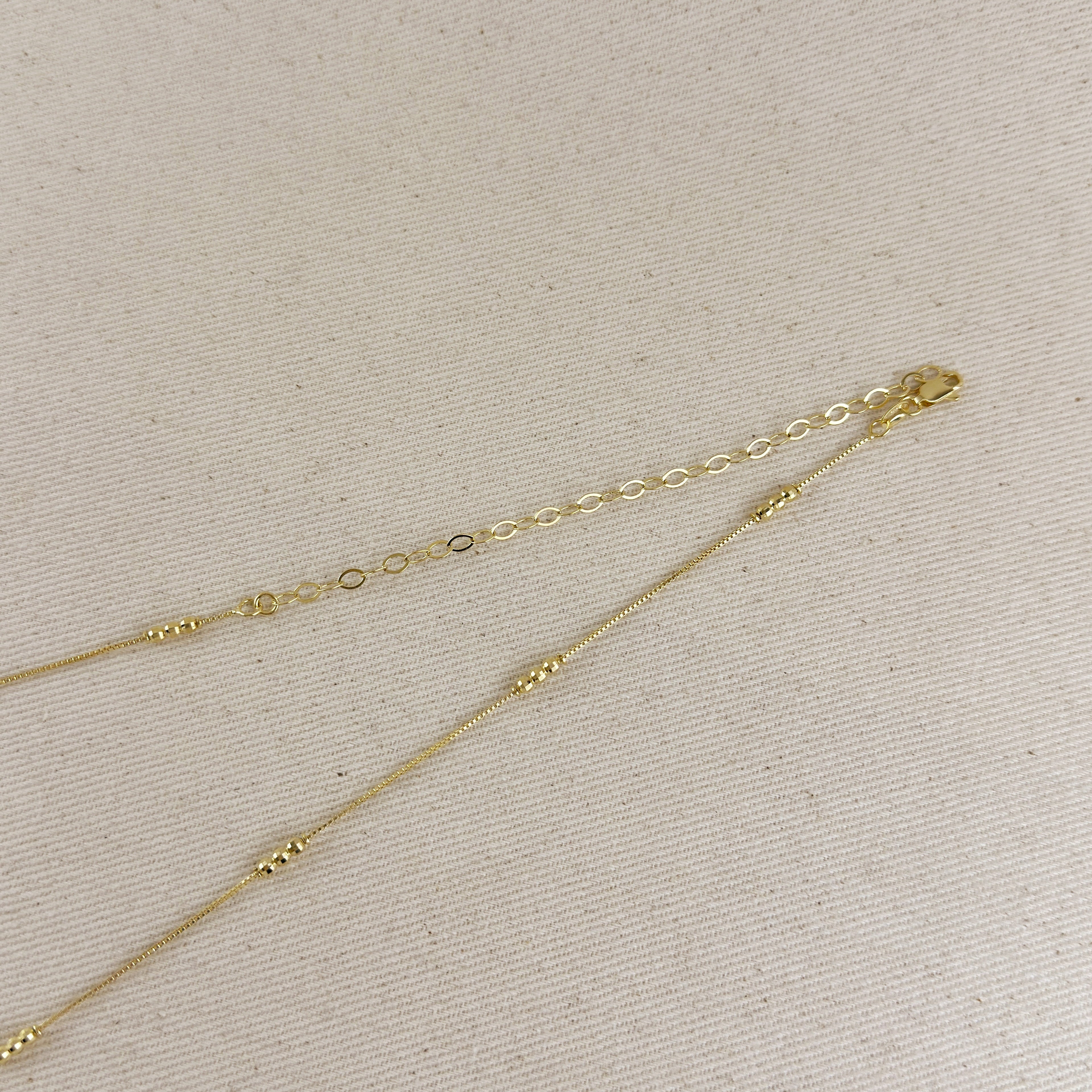 Mondsee 18k Gold Filled Bead Detailed Belly Chain | 18k Gold Filled Jewelry