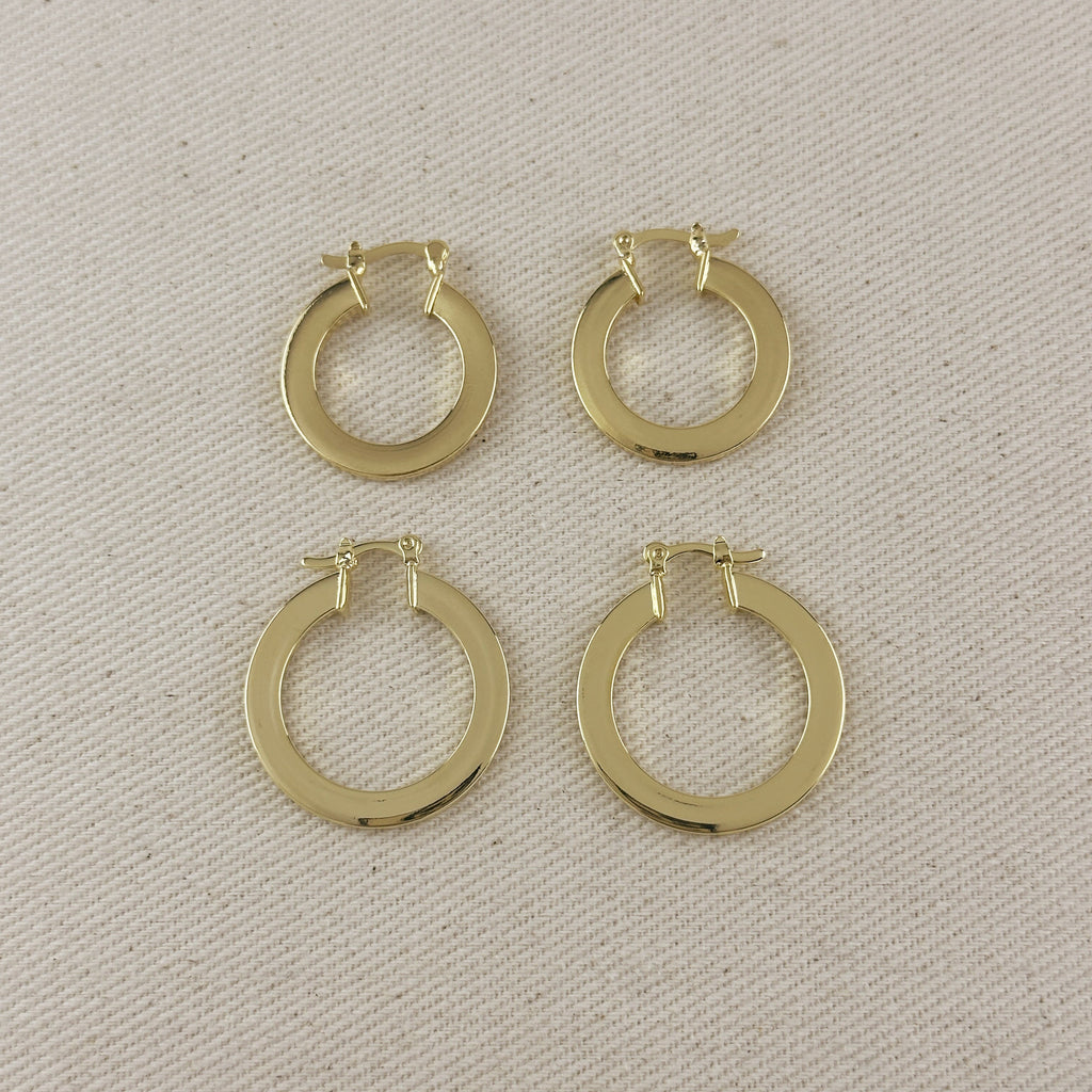 Mondsee 18k Gold Filled Flat Hoop Earrings | 18k Gold Filled Jewelry