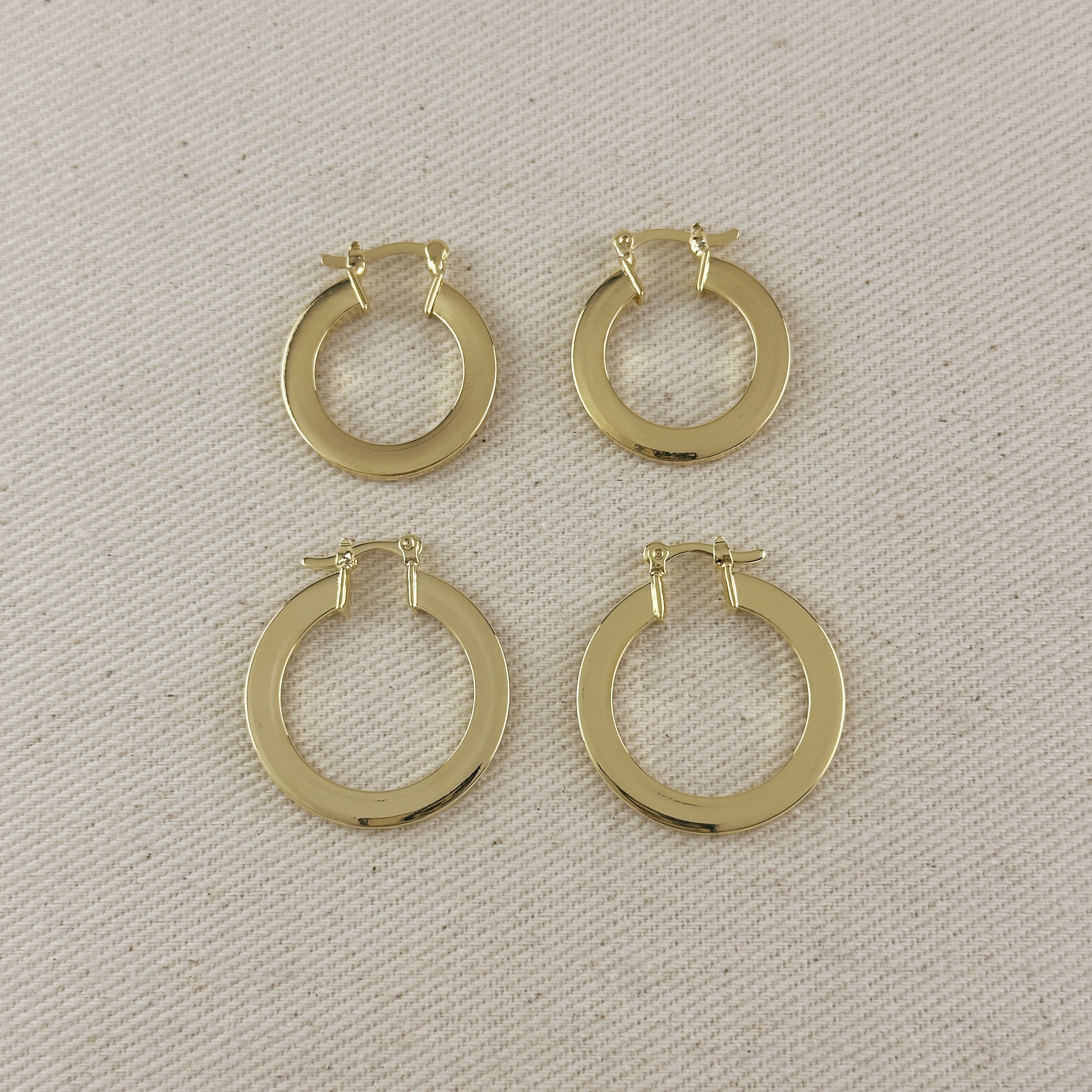 Mondsee 18k Gold Filled Flat Hoop Earrings | 18k Gold Filled Jewelry