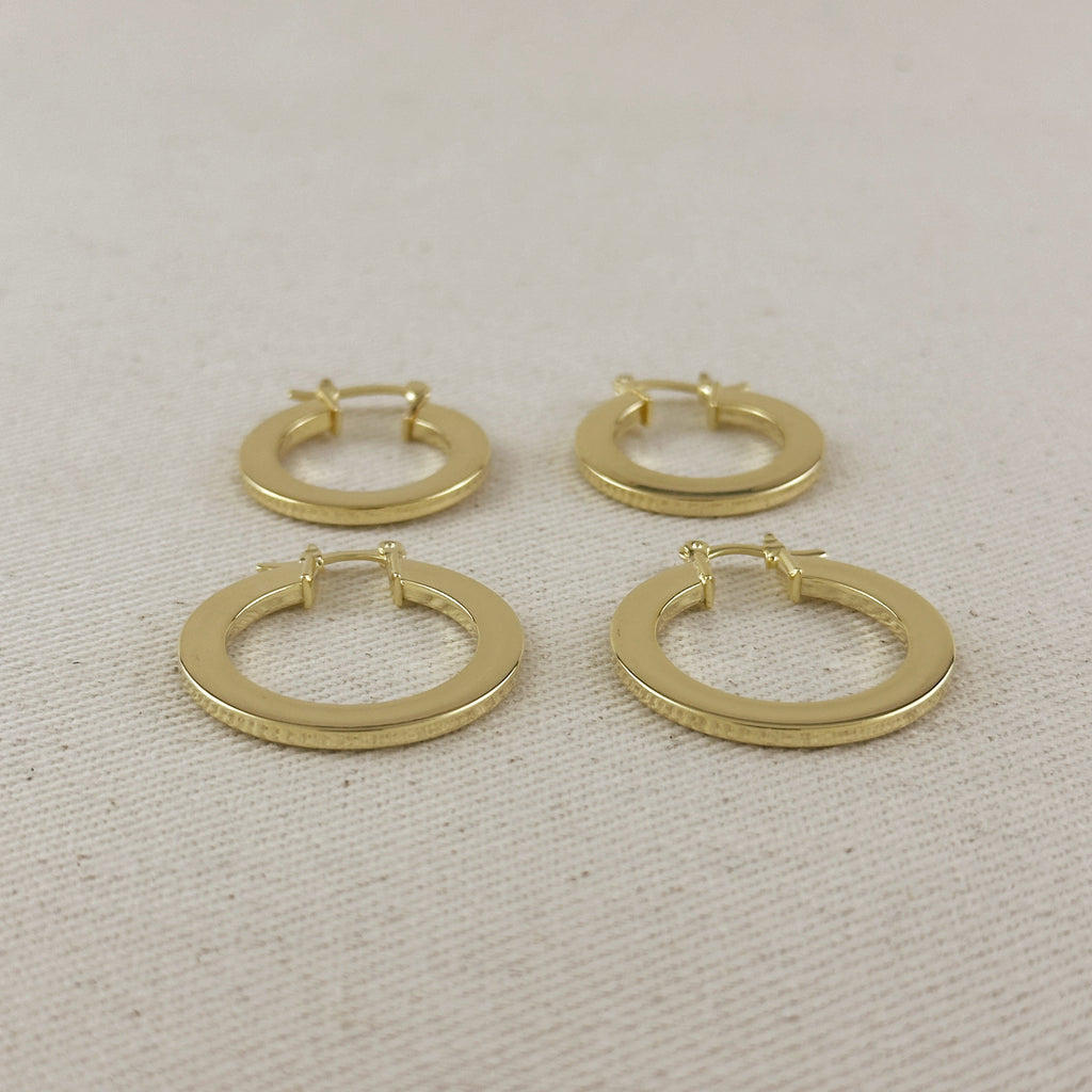 Mondsee 18k Gold Filled Flat Hoop Earrings | 18k Gold Filled Jewelry