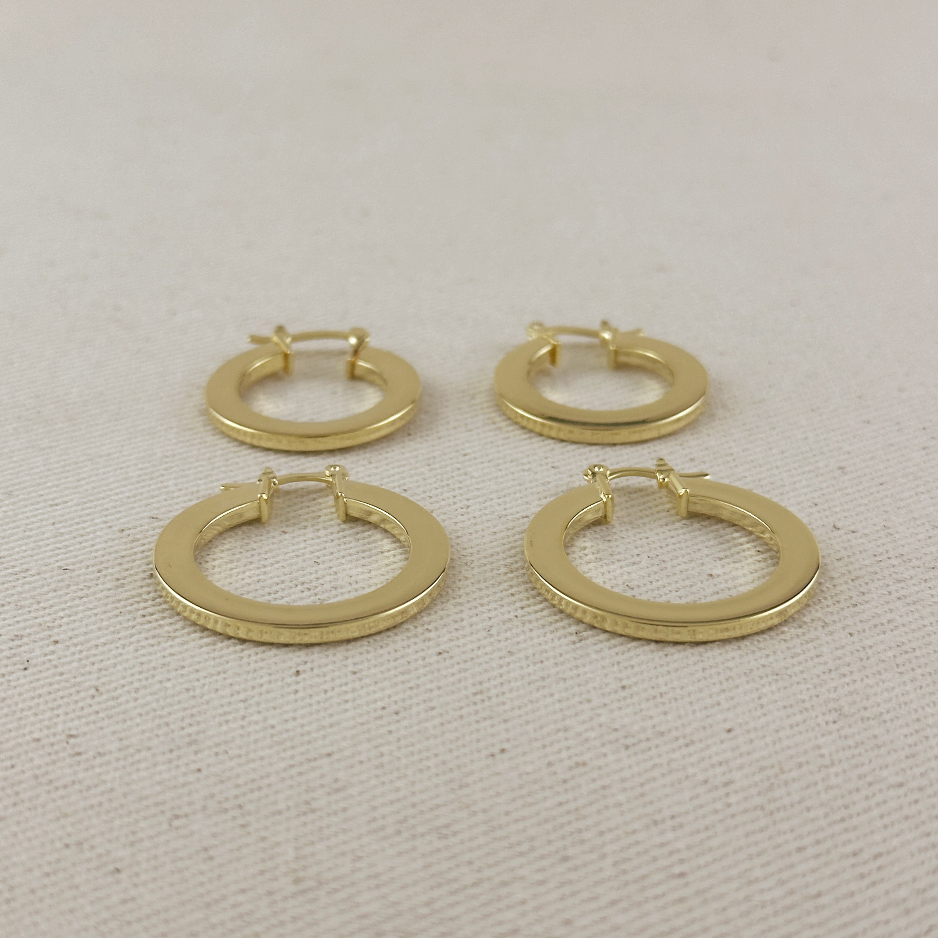 Mondsee 18k Gold Filled Flat Hoop Earrings | 18k Gold Filled Jewelry