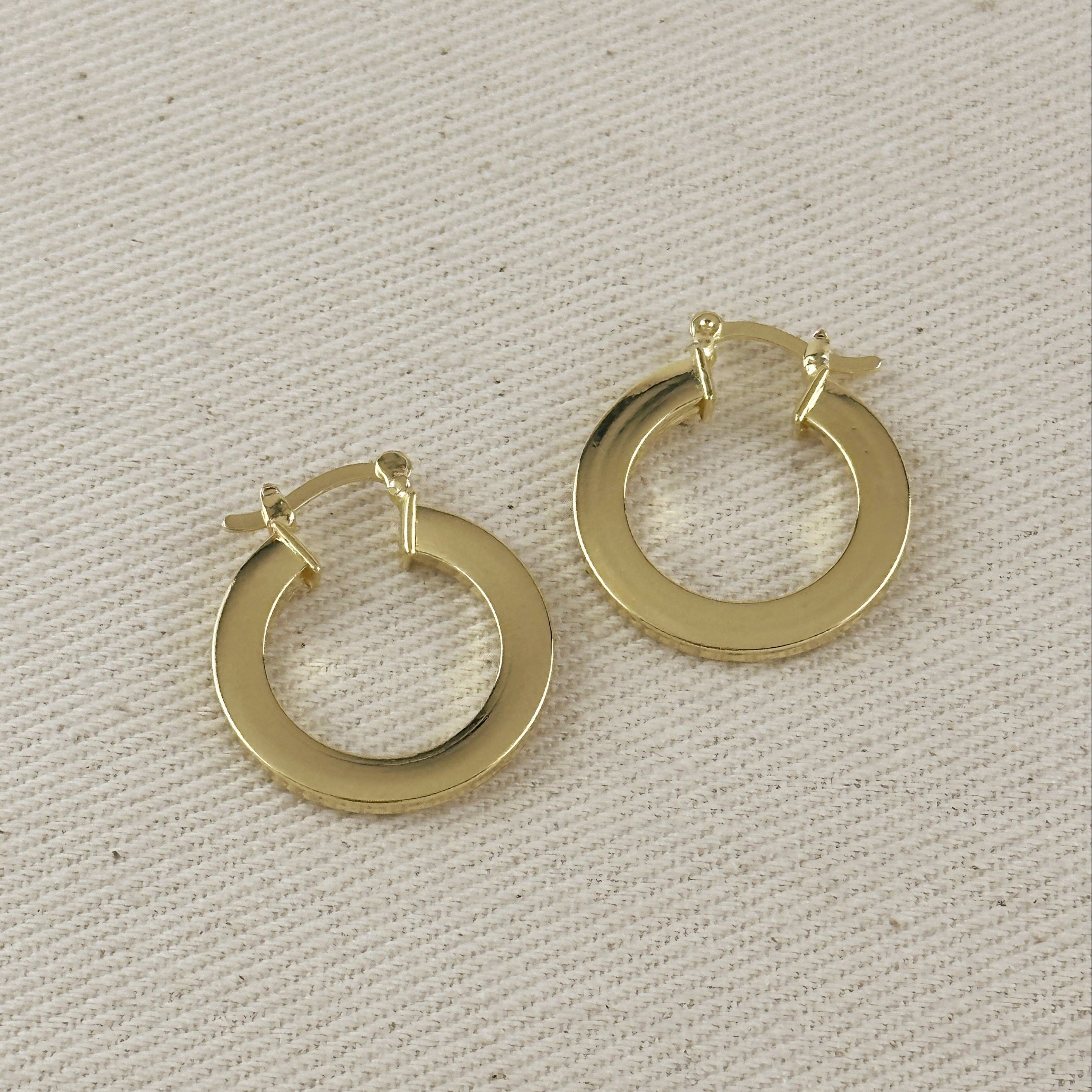 Mondsee 18k Gold Filled Flat Hoop Earrings | 18k Gold Filled Jewelry