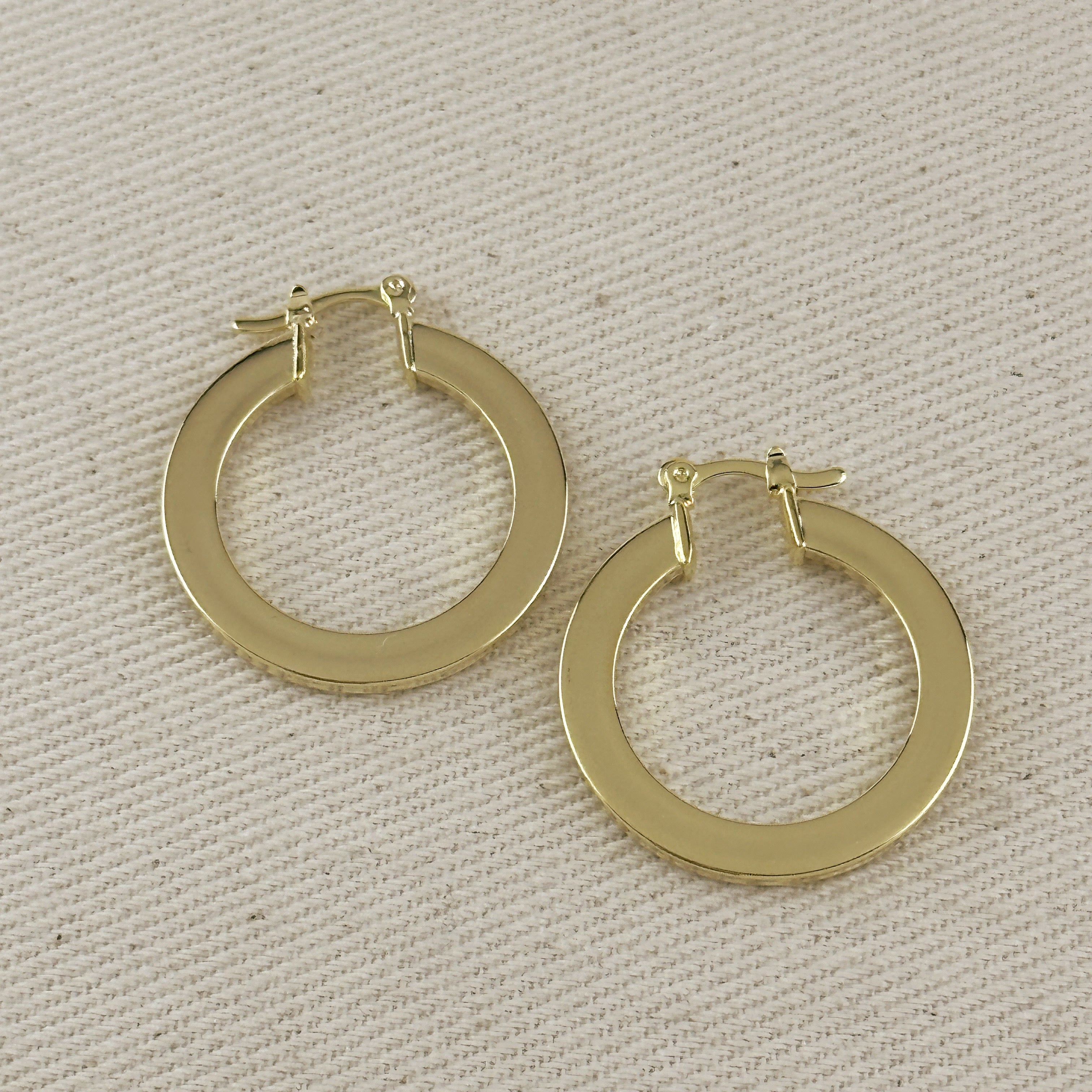 Mondsee 18k Gold Filled Flat Hoop Earrings | 18k Gold Filled Jewelry