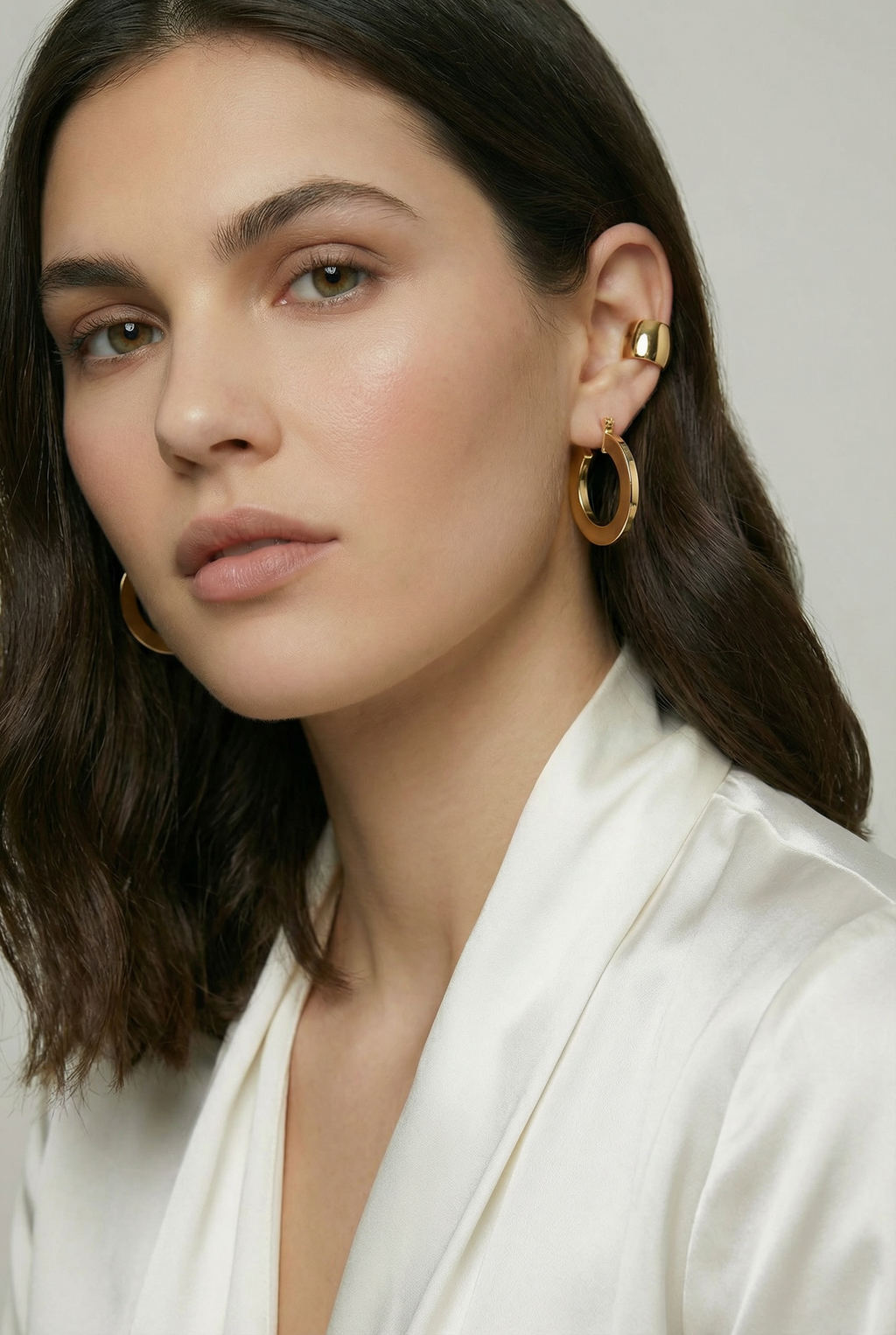 Mondsee 18k Gold Filled Flat Hoop Earrings | 18k Gold Filled Jewelry