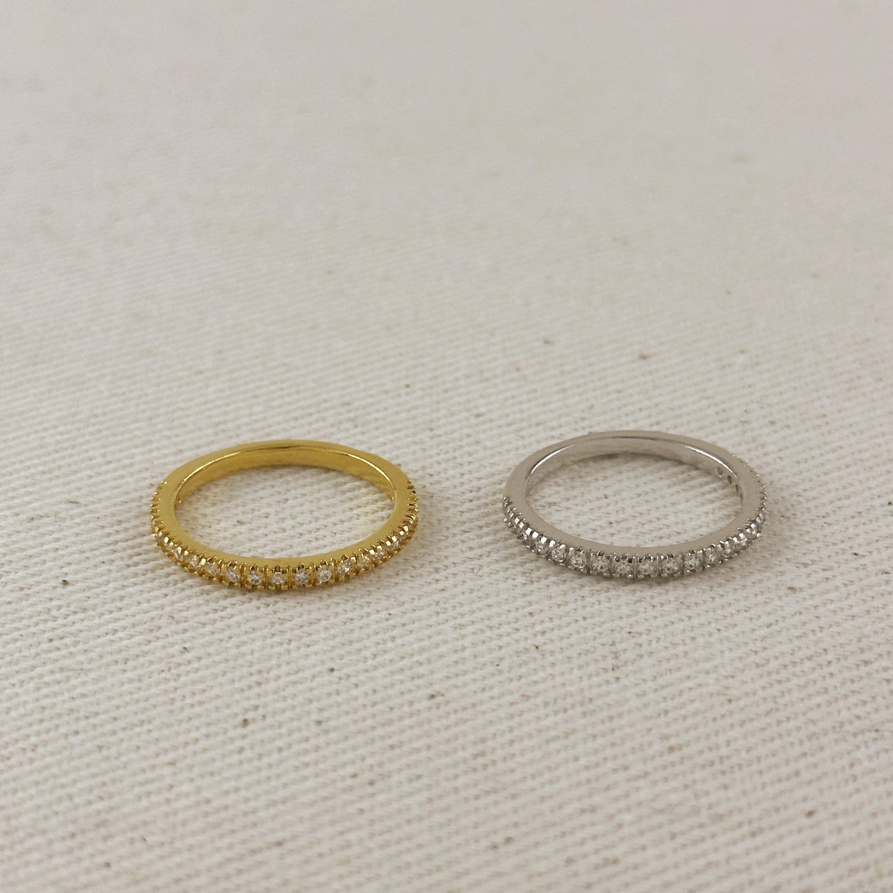 Mondsee CZ Half Band Ring | 18k Gold Filled Jewelry