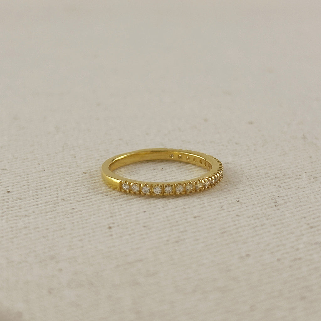 Mondsee CZ Half Band Ring | 18k Gold Filled Jewelry