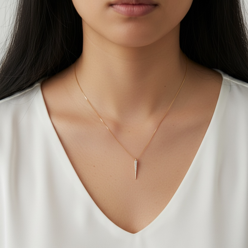 Mondsee 18k Gold Filled CZ Spear Necklace | 18k Gold Filled Jewelry