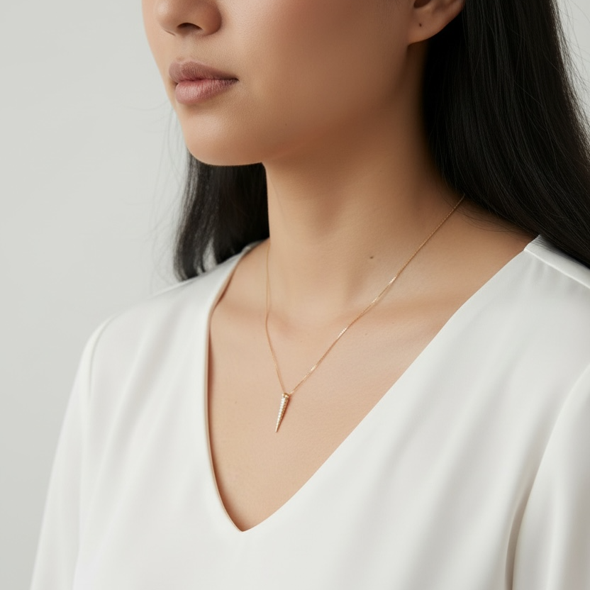 Mondsee 18k Gold Filled CZ Spear Necklace | 18k Gold Filled Jewelry