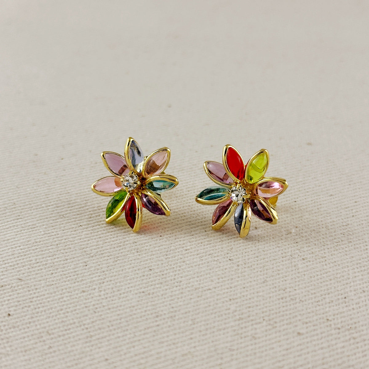 Colorful Flower Earrings – Dark Floral