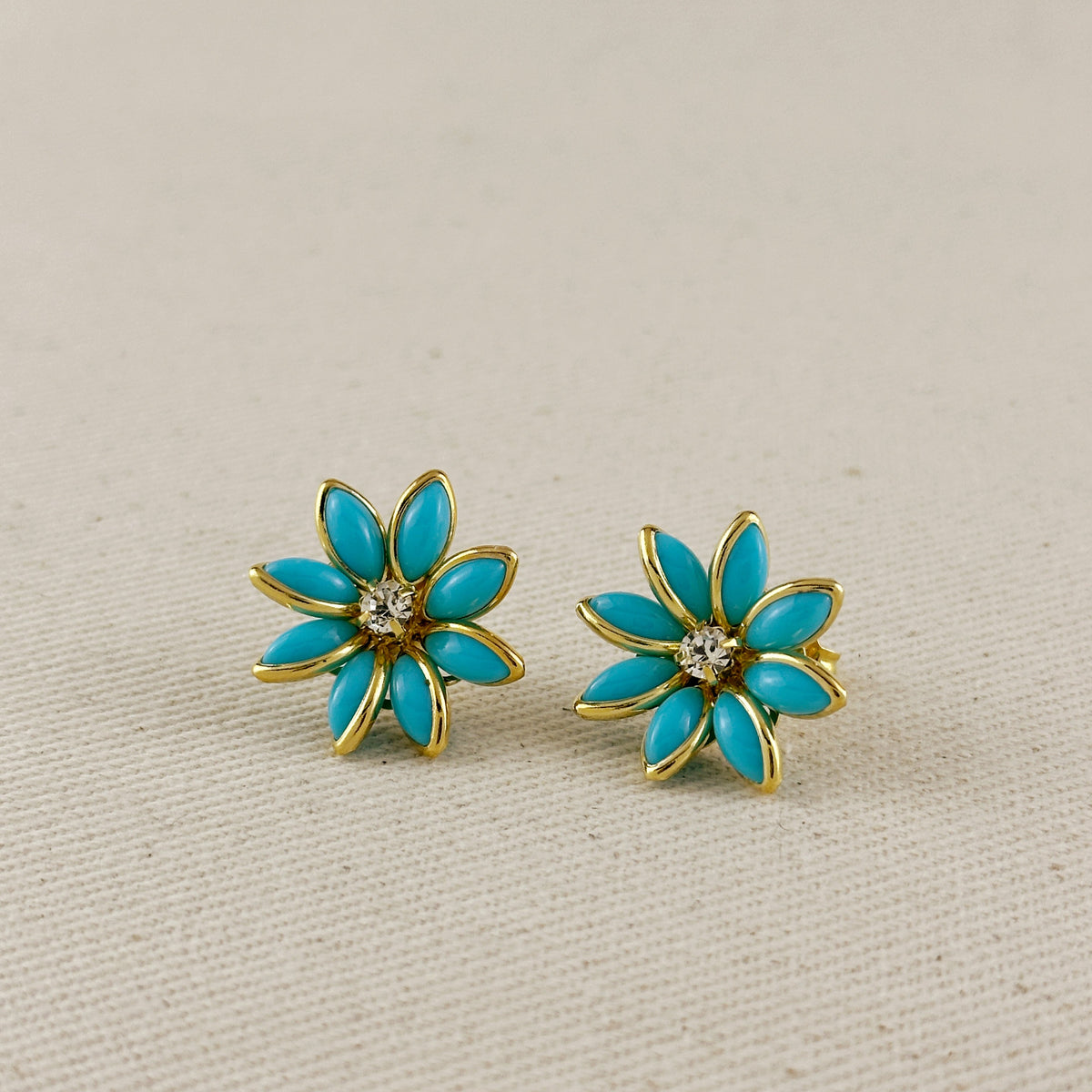 Colorful Flower Earrings – Blue